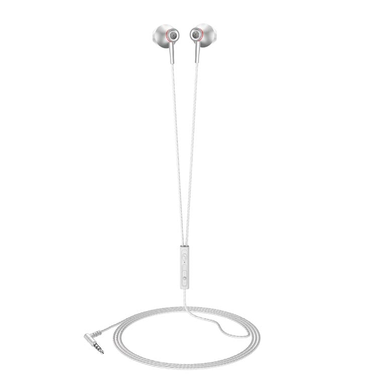 F20 3.5mm Jack Metal Earphones Wire-Controlled Earbuds Mobile Phone Earphones With Mic