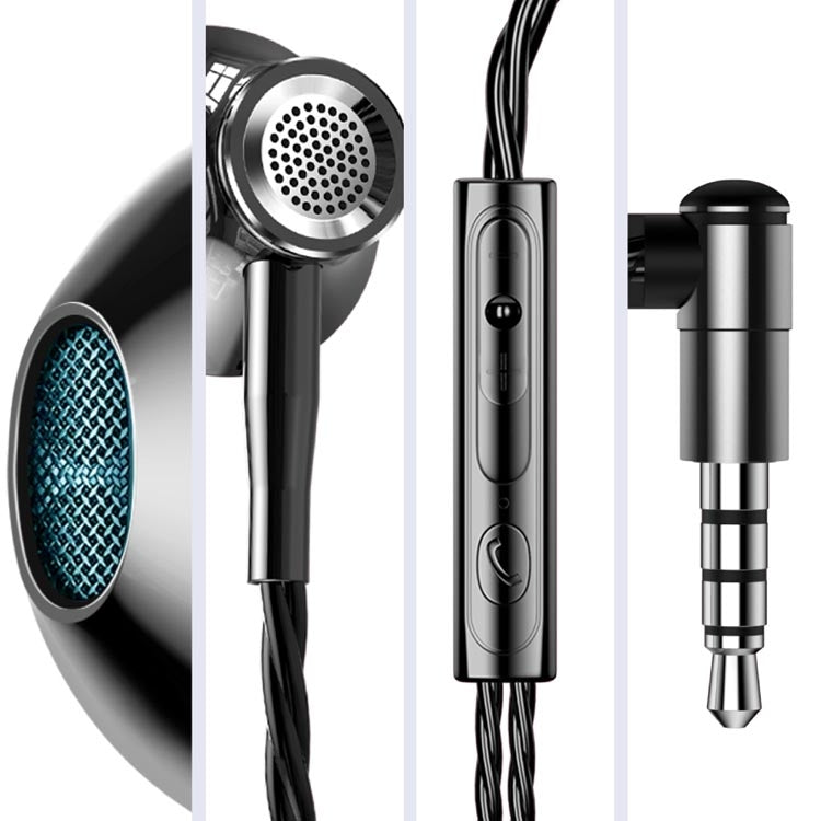 F20 3.5mm Jack Metal Earphones Wire-Controlled Earbuds Mobile Phone Earphones With Mic