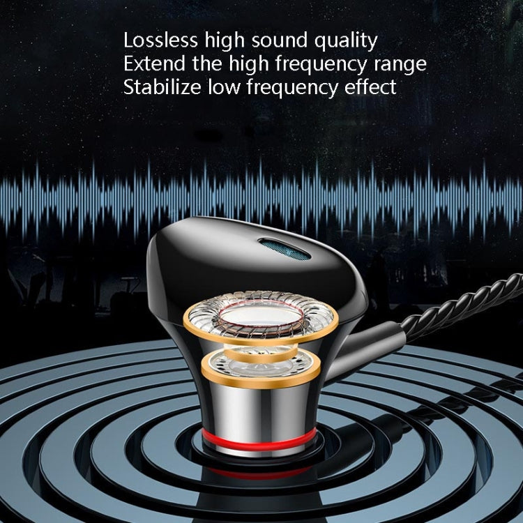 F20 3.5mm Jack Metal Earphones Wire-Controlled Earbuds Mobile Phone Earphones With Mic