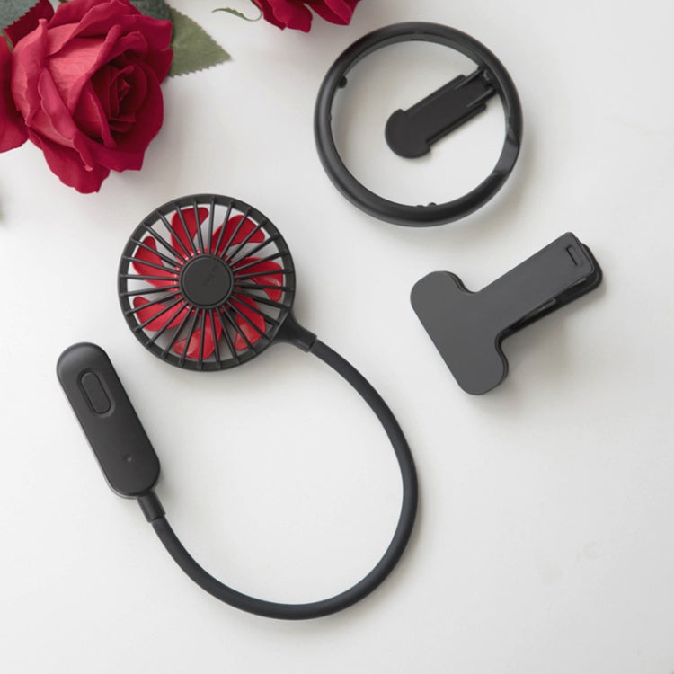 Hanging Neck Earphone Clip Fan Student Dormitory Portable USB Folding Mini Fan