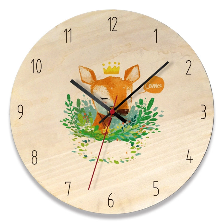 Cartoon Clocks Living Room Decoration Retro Creative Wall Clock Simple Wooden Wall Clock