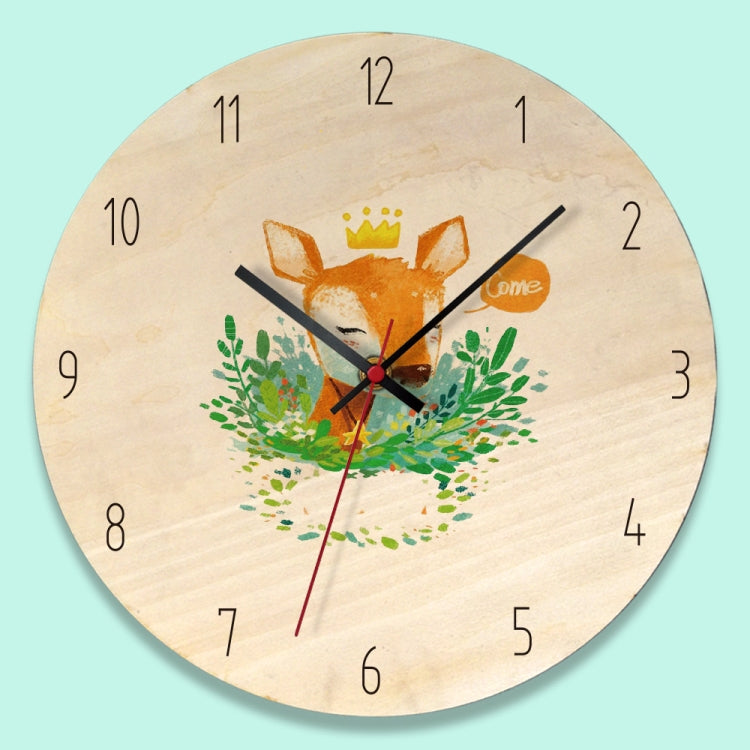 Cartoon Clocks Living Room Decoration Retro Creative Wall Clock Simple Wooden Wall Clock