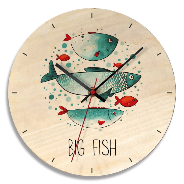 Creative Wood Printing Wall Clock Living Room Creative Clocks