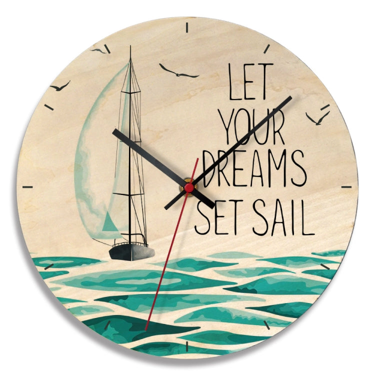 Creative Wood Printing Wall Clock Living Room Creative Clocks