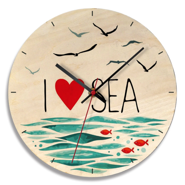Creative Wood Printing Wall Clock Living Room Creative Clocks