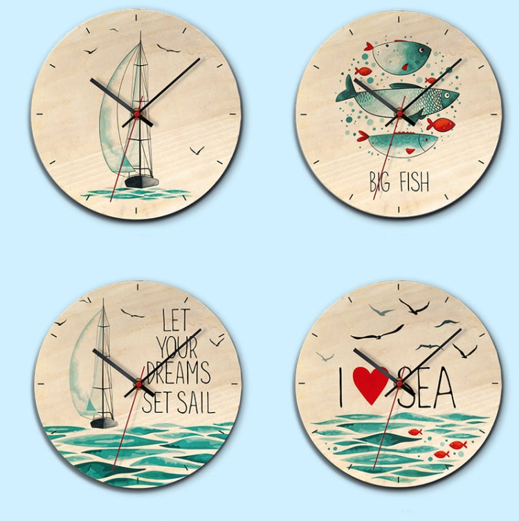Creative Wood Printing Wall Clock Living Room Creative Clocks