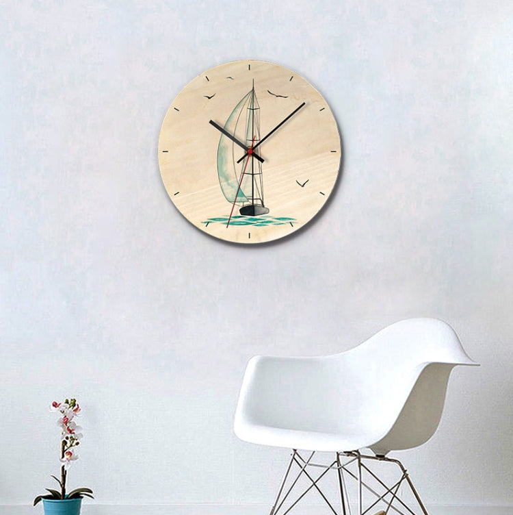 Creative Wood Printing Wall Clock Living Room Creative Clocks
