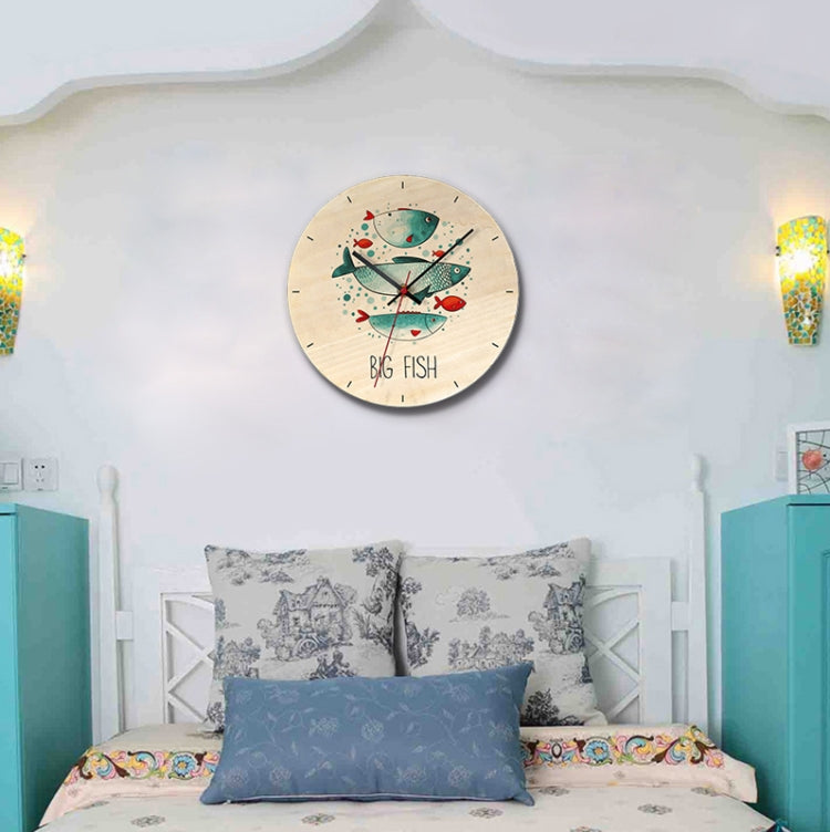 Creative Wood Printing Wall Clock Living Room Creative Clocks