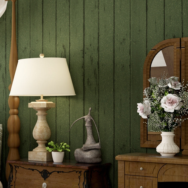 Wood Grain Non-Woven Wallpaper Vintage Background Photography Wallpaper(Dark Green)
