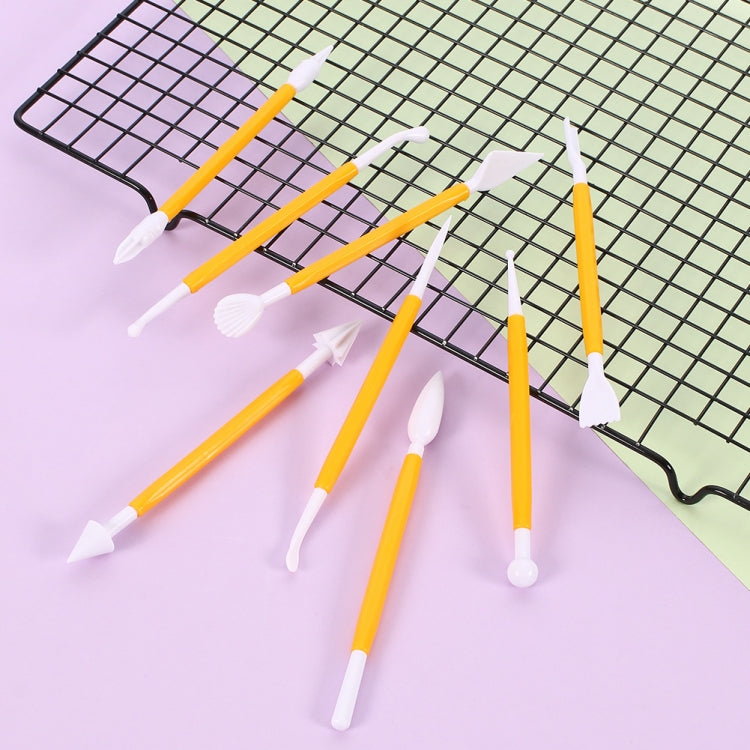 10 Sets Carving Pen Cake Fondant Carving Knife Making Cutting Tool 01071 Yellow (OPP Bag Packaging)