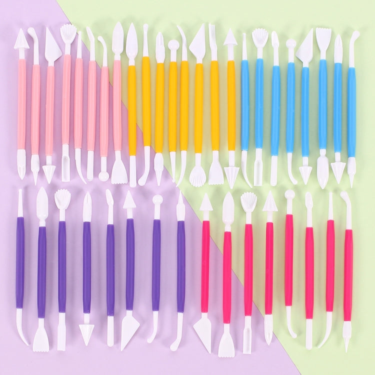 10 Sets Carving Pen Cake Fondant Carving Knife Making Cutting Tool 01071 Yellow (OPP Bag Packaging)