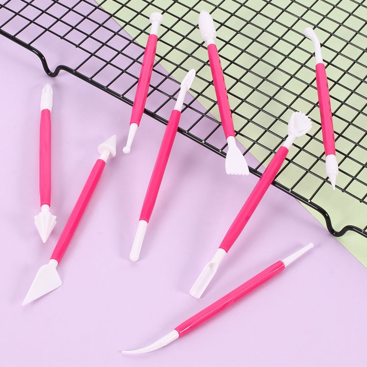 10 Sets Carving Pen Cake Fondant Carving Knife Making Cutting Tool 01018 Red (OPP Bag Packaging)