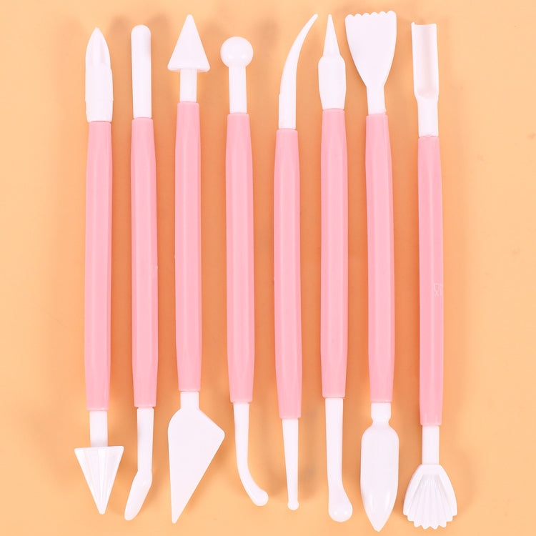 10 Sets Carving Pen Cake Fondant Carving Knife Making Cutting Tool 02030 Pink (OPP Bag Packaging)