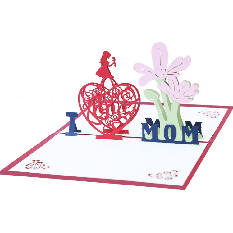2 PCS Thanksgiving Mother Day Blessing Three-Dimensional Card Paper Sculpture 3D Holiday Card