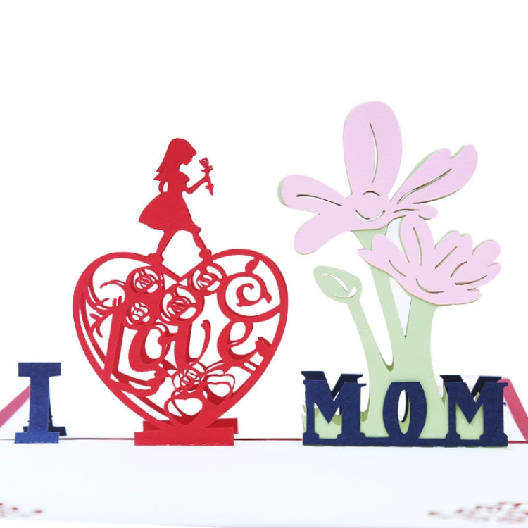 2 PCS Thanksgiving Mother Day Blessing Three-Dimensional Card Paper Sculpture 3D Holiday Card