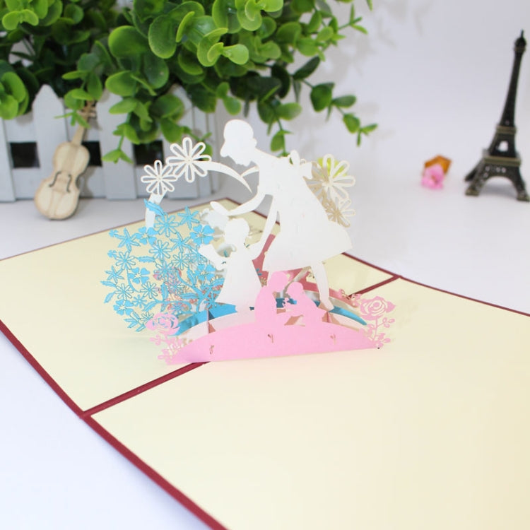 2 PCS 3D Stereo Greeting Card Handmade DIY Mother Day Paper-Cut Card