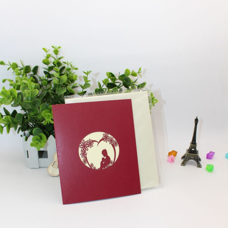 2 PCS 3D Stereo Greeting Card Handmade DIY Mother Day Paper-Cut Card