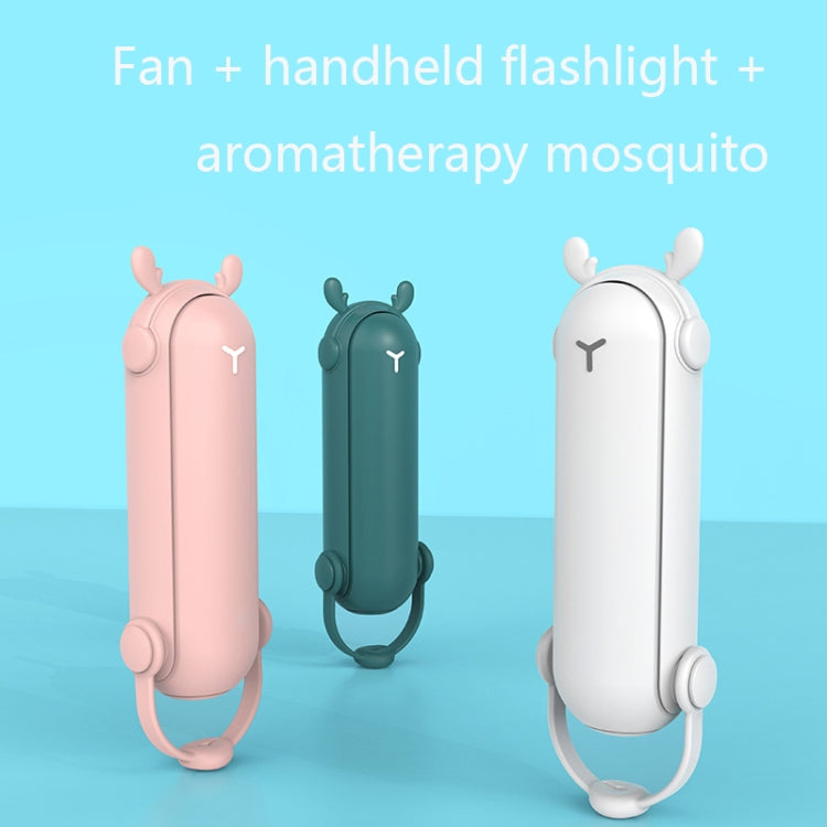 DS208 Folding Multifunctional USB Flashlight Fan Portable Aromatherapy Mosquito Repellent Mini Handheld Fan