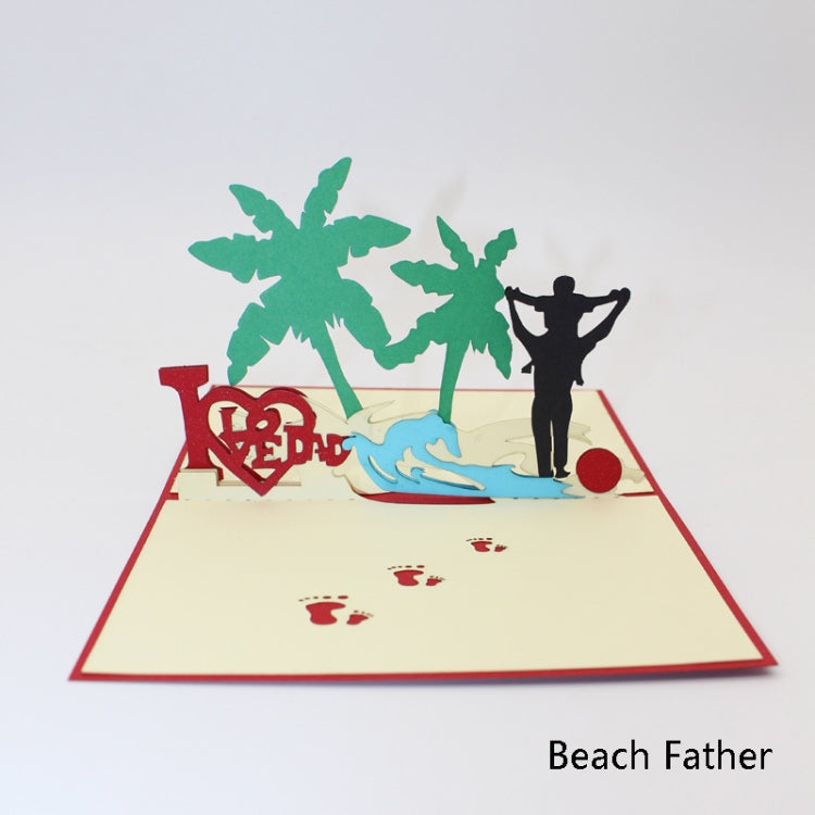 2 PCS 3D Three-Dimensional Greeting Card Father Day Mother Day Blessing Card