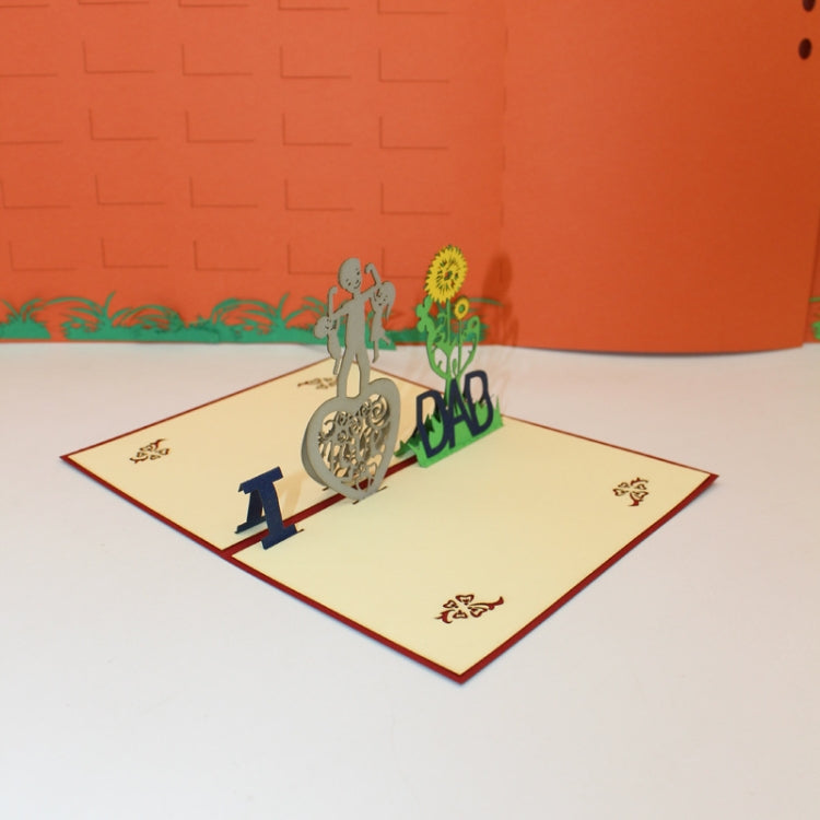 2 PCS 3D Three-Dimensional Greeting Card Father Day Mother Day Blessing Card