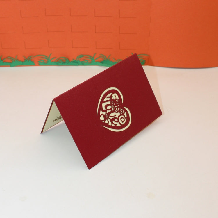 2 PCS 3D Three-Dimensional Greeting Card Father Day Mother Day Blessing Card