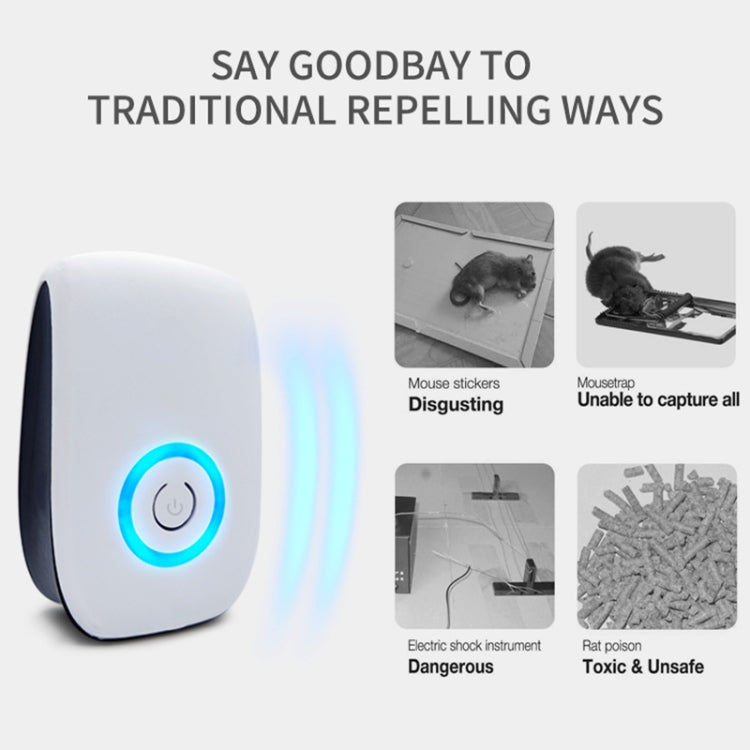 H12 2 PCS Ultrasonic Electronic Mouse Repeller Household Mini Mosquito Repeller, Product specification: AU Plug(White)