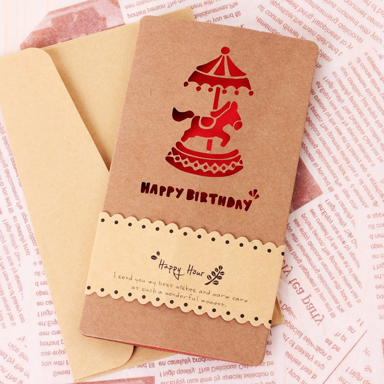 15 PCS Hollow Kraft Paper Greeting Card Holiday Personalized Greeting Card