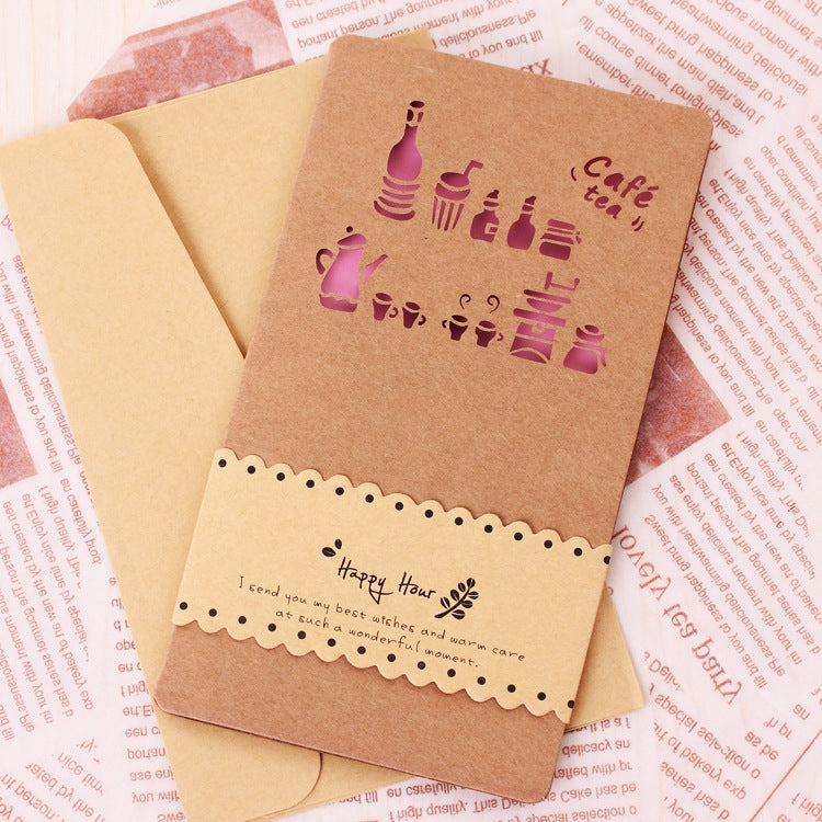 15 PCS Hollow Kraft Paper Greeting Card Holiday Personalized Greeting Card