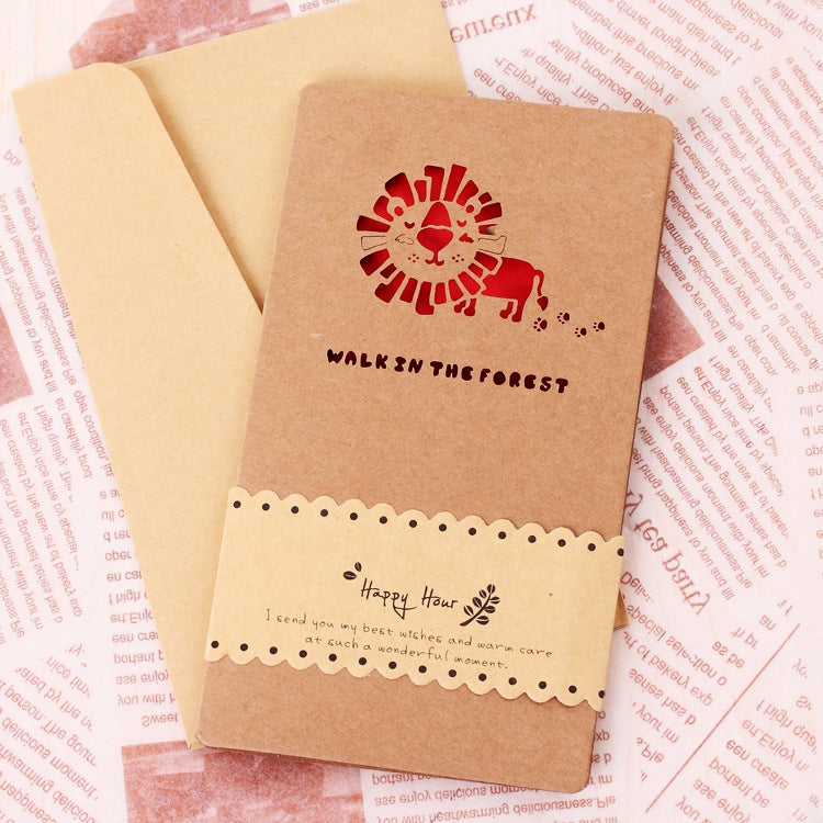 15 PCS Hollow Kraft Paper Greeting Card Holiday Personalized Greeting Card