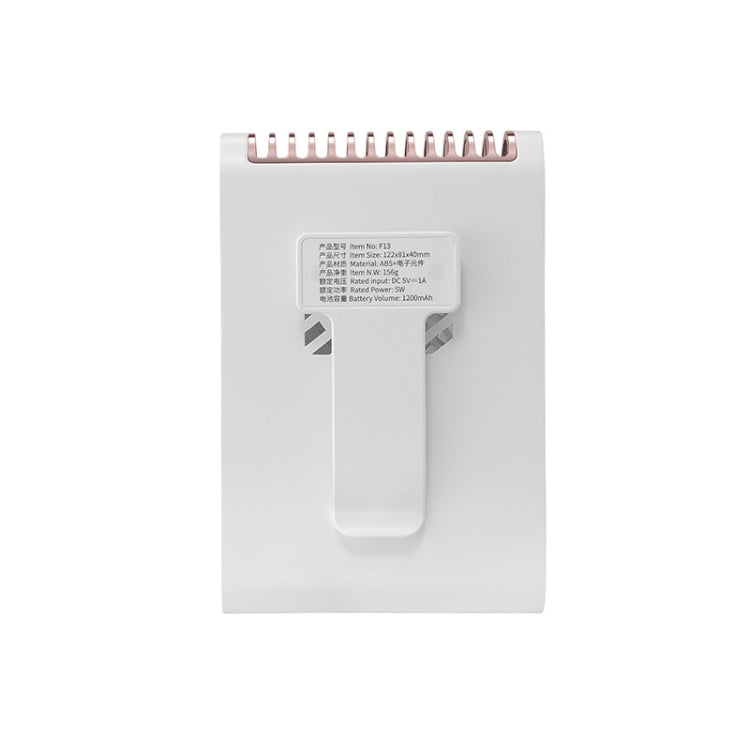 F13 Hanging Neck Fan Outdoor Portable USB Leafless Camera Mini Handheld Fan(White)