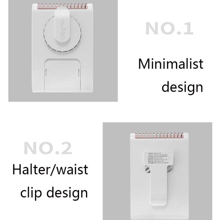 F13 Hanging Neck Fan Outdoor Portable USB Leafless Camera Mini Handheld Fan(White)