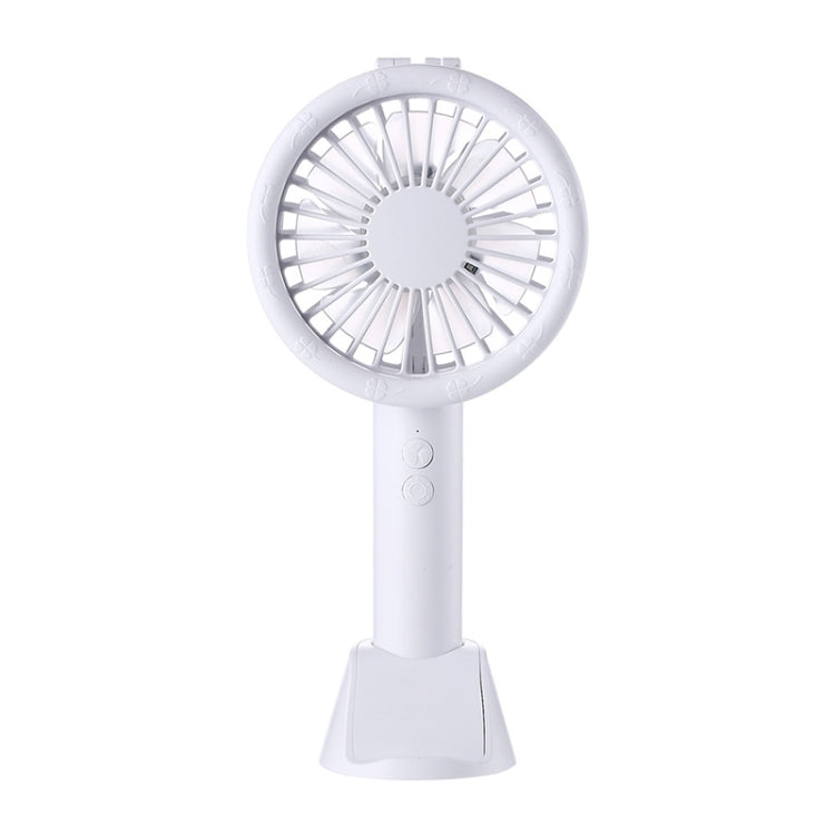 TF02 Handheld Desk Lamp Fan Mini Portable USB Mobile Phone Holder Fan(White)