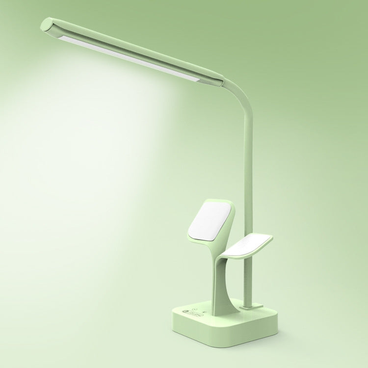 550TD1 Multi-function Mobile Phone Holder Stepless Dimming Table Lamp LED Learning Eye Protection Reading Lamp(Green)