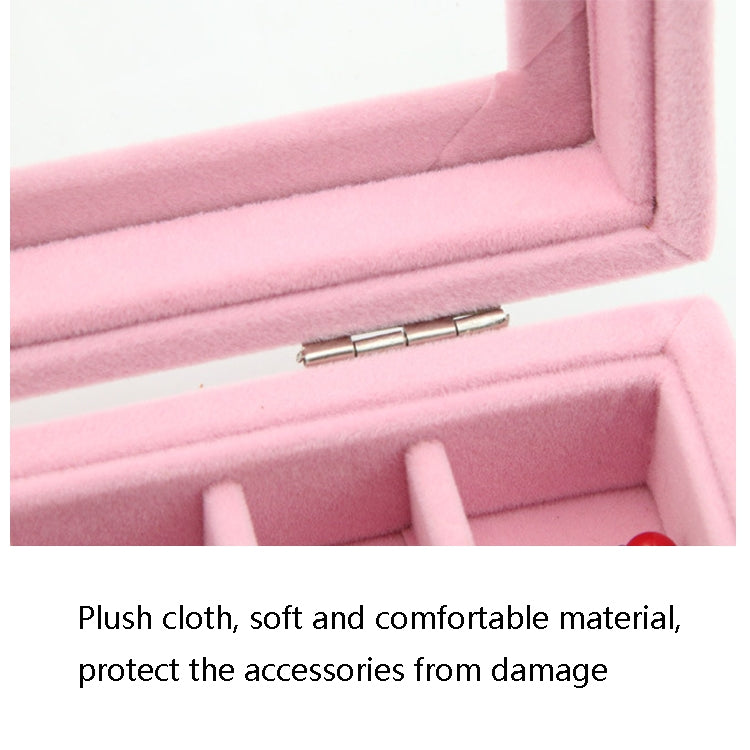 Home Glass Lid Flannel Storage Jewelry Box With Lid