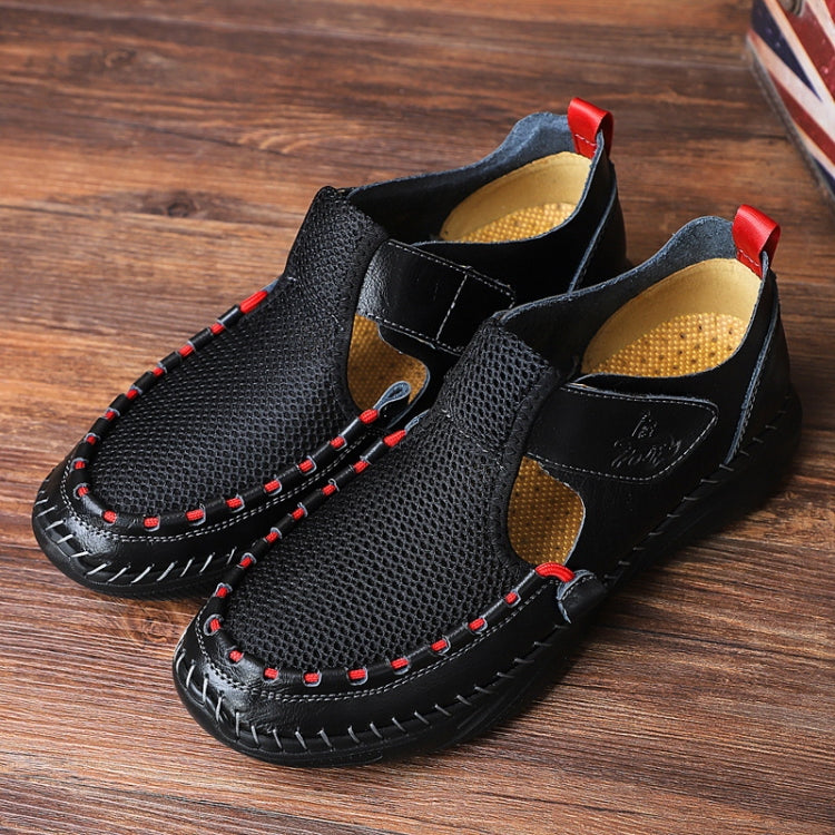 Men Summer Leather Toe Cap Outdoor Sandals Breathable Casual Shoes, Size: 40