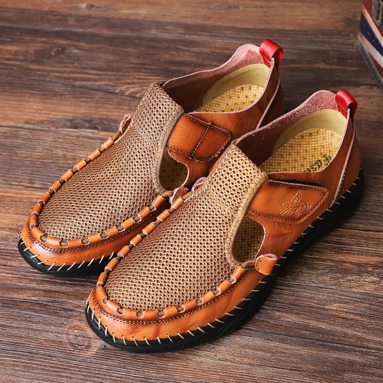 Men Summer Leather Toe Cap Outdoor Sandals Breathable Casual Shoes, Size: 42