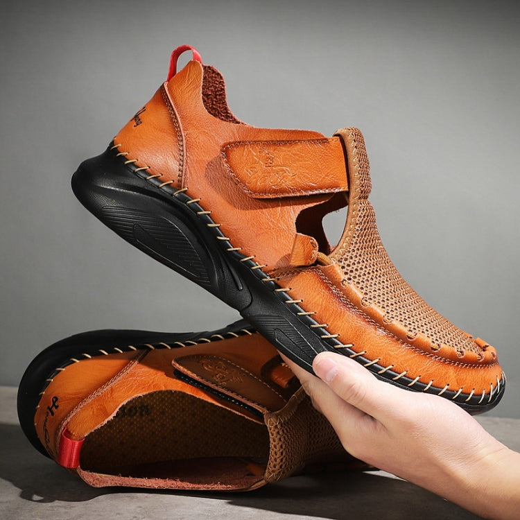 Men Summer Leather Toe Cap Outdoor Sandals Breathable Casual Shoes, Size: 42