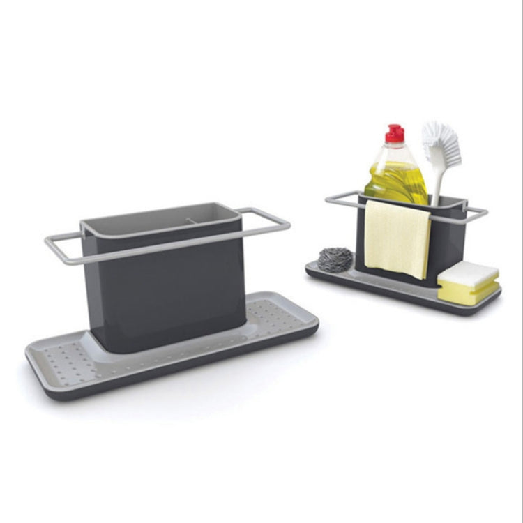 Kitchen Multifunctional Sponge Rag Drain Rack Desktop Convenient Shelf (Black)