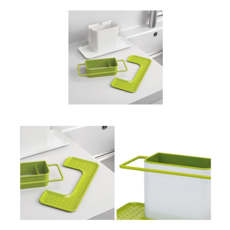 Kitchen Multifunctional Sponge Rag Drain Rack Desktop Convenient Shelf(Green)