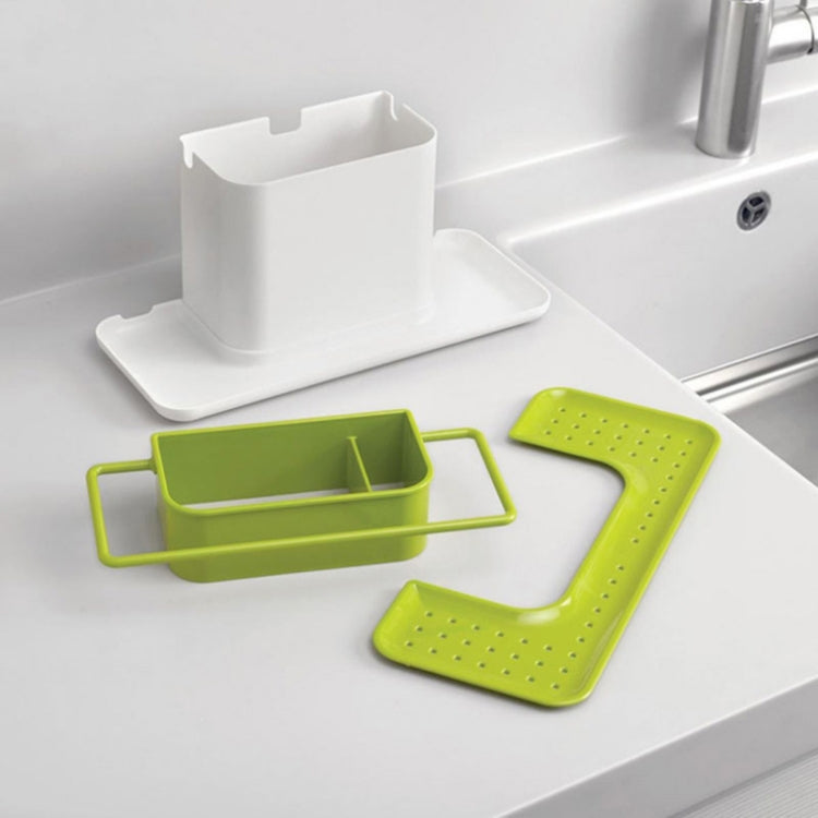 Kitchen Multifunctional Sponge Rag Drain Rack Desktop Convenient Shelf(Green)