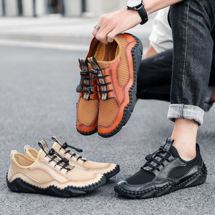 Large Size Men Summer Casual Mesh Breathable Sandals Outdoor Foot Lazy Shoes, Size: 41(Beige)
