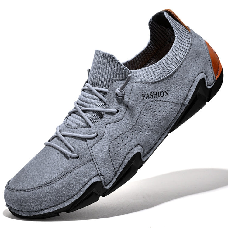 Men Pigskin Soft Sole Casual Breathable Sports Peas Shoes Lazy Leather Shoes, Size: 38