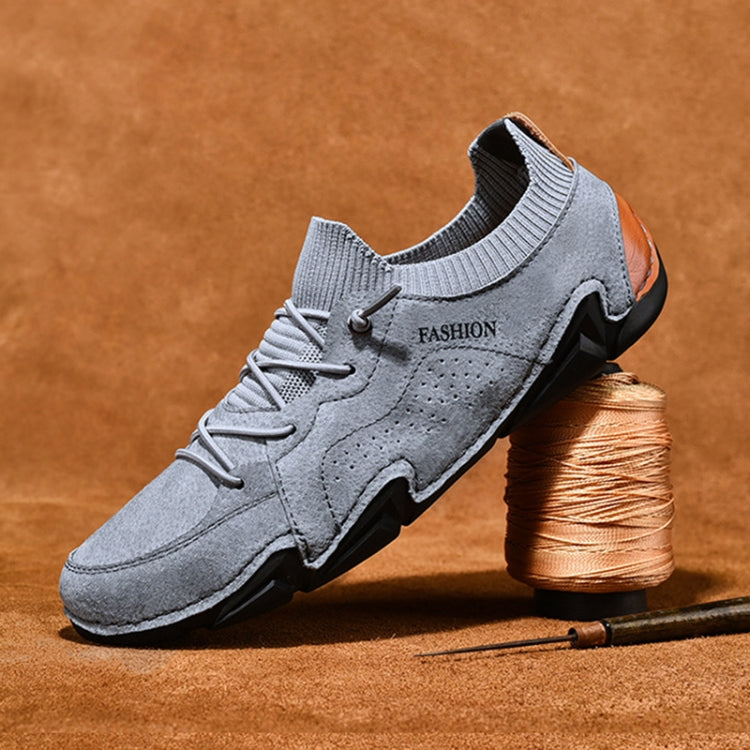 Men Pigskin Soft Sole Casual Breathable Sports Peas Shoes Lazy Leather Shoes, Size: 42