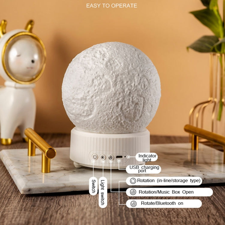Moon Lamp Cartoon Fantasy Starry Sky Projector Lamp Indoor Atmosphere Colorful Night Light, Style: Music Box