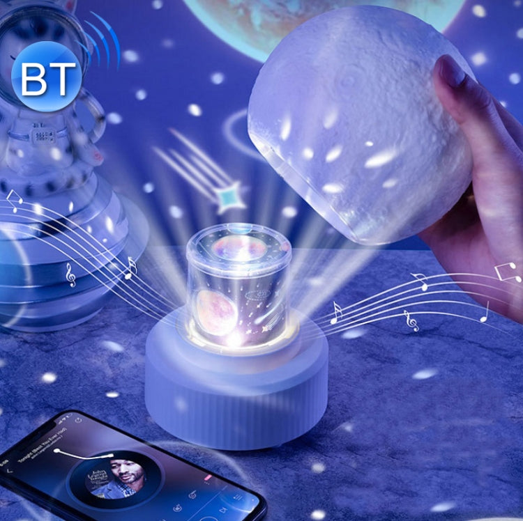 Moon Lamp Cartoon Fantasy Starry Sky Projector Lamp Indoor Atmosphere Colorful Night Light, Style: Bluetooth Version