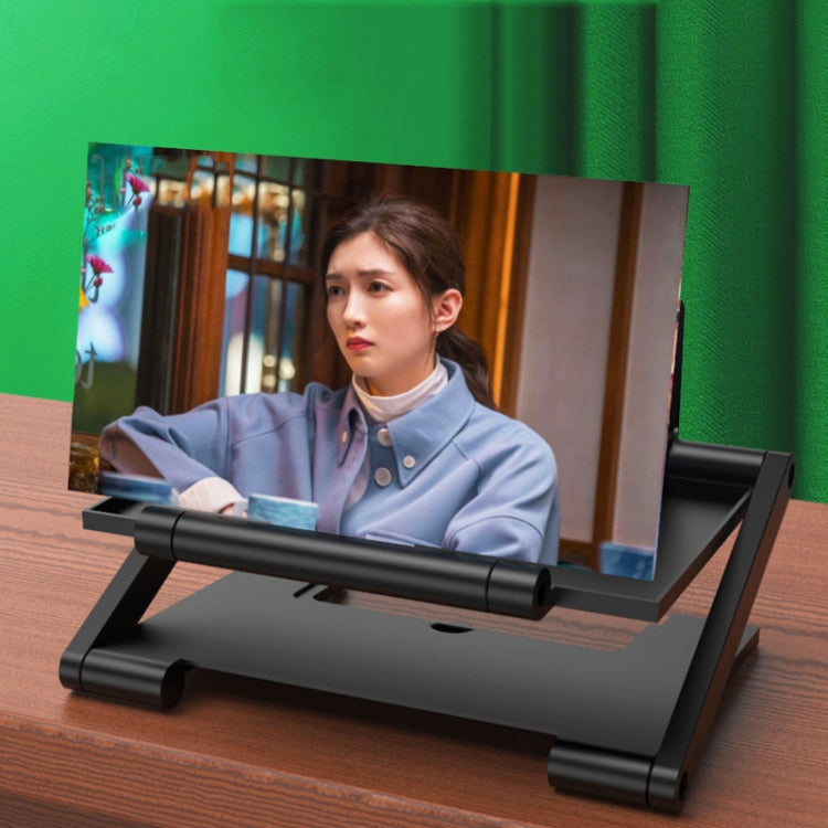 Folding Pull-Out Lifting Mobile Phone Screen High-Definition Amplifier Anti-Blue Light 3D  Amplifier 8 Inch (Black)