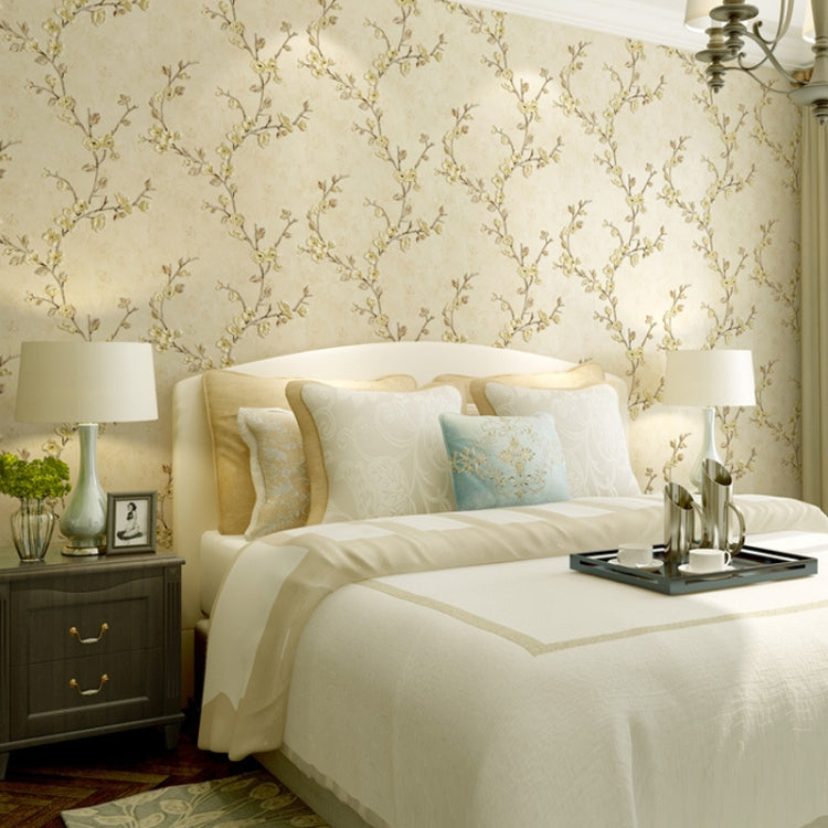0.53x3m Retro 3D Stereo Plum Blossom Wallpaper Bedroom Living Room TV Background Wall Self-Adhesive Wallpaper