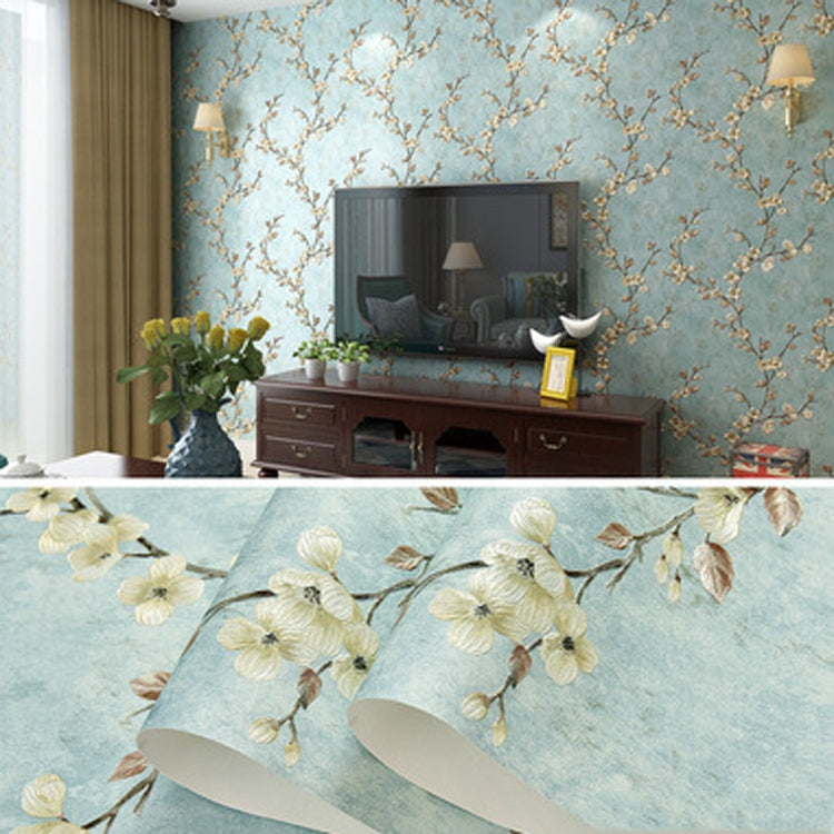 0.53x3m Retro 3D Stereo Plum Blossom Wallpaper Bedroom Living Room TV Background Wall Self-Adhesive Wallpaper