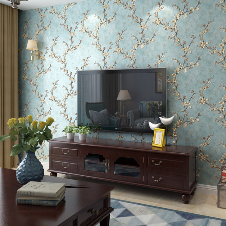 0.53x3m Retro 3D Stereo Plum Blossom Wallpaper Bedroom Living Room TV Background Wall Self-Adhesive Wallpaper