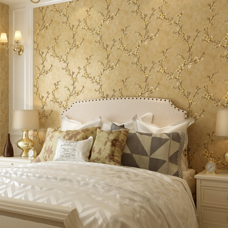 0.53x3m Retro 3D Stereo Plum Blossom Wallpaper Bedroom Living Room TV Background Wall Self-Adhesive Wallpaper